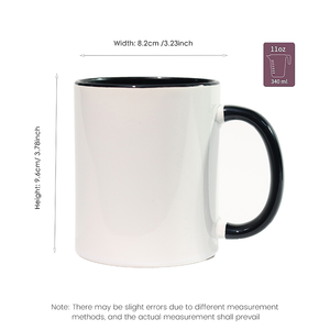 Colorful Handle Ceramic Coffee Cup - Sublimation Blank With Colorful Inner Cup - Featuring Customizable Logo Patterns And Fun