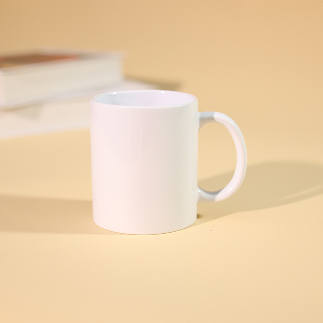 Pink ceramic mug for custom printing