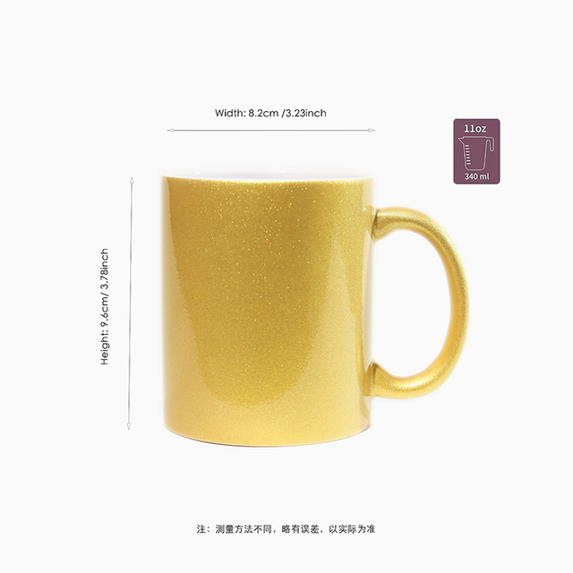 Golden ceramic coffee mug custom design