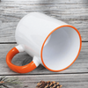 Heat Sublimation Ceramic Mug, Coffee Mug with Colored Handle & Rim, Custom Logo