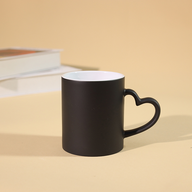 Black ceramic mug with white interior
