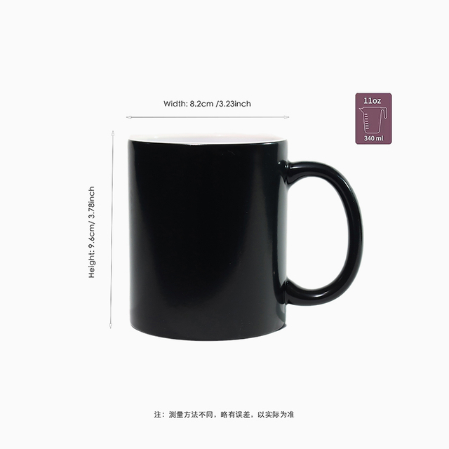Classic black ceramic mug custom printing