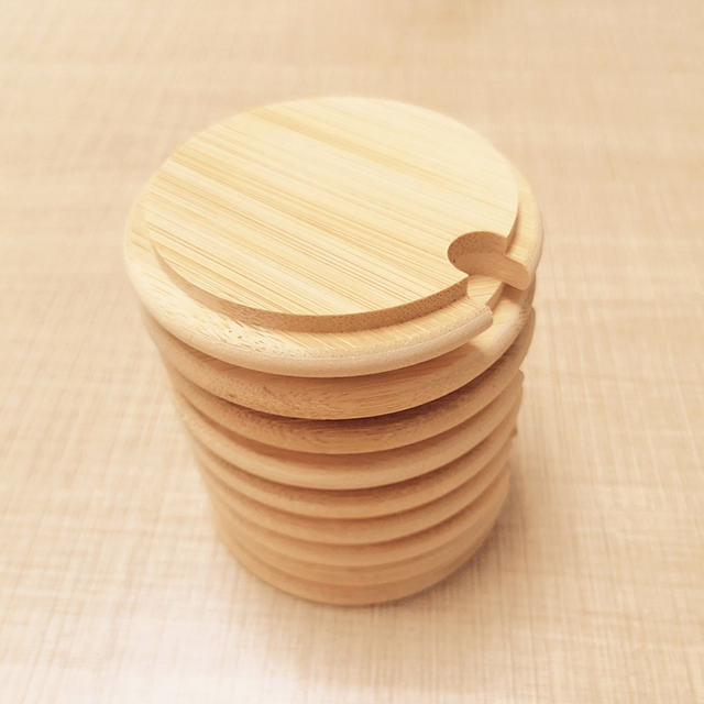 Wooden Lid & Ceramic Spoon
